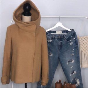 =Zara Hooded Outerwear Peacoat  Size S